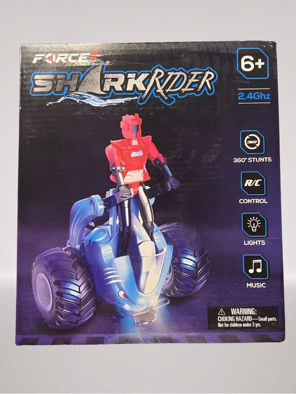 Force1 Shark Rider RC Stunt Car 2.4GHz Remote Control Shark Toy w/ Lights &Music